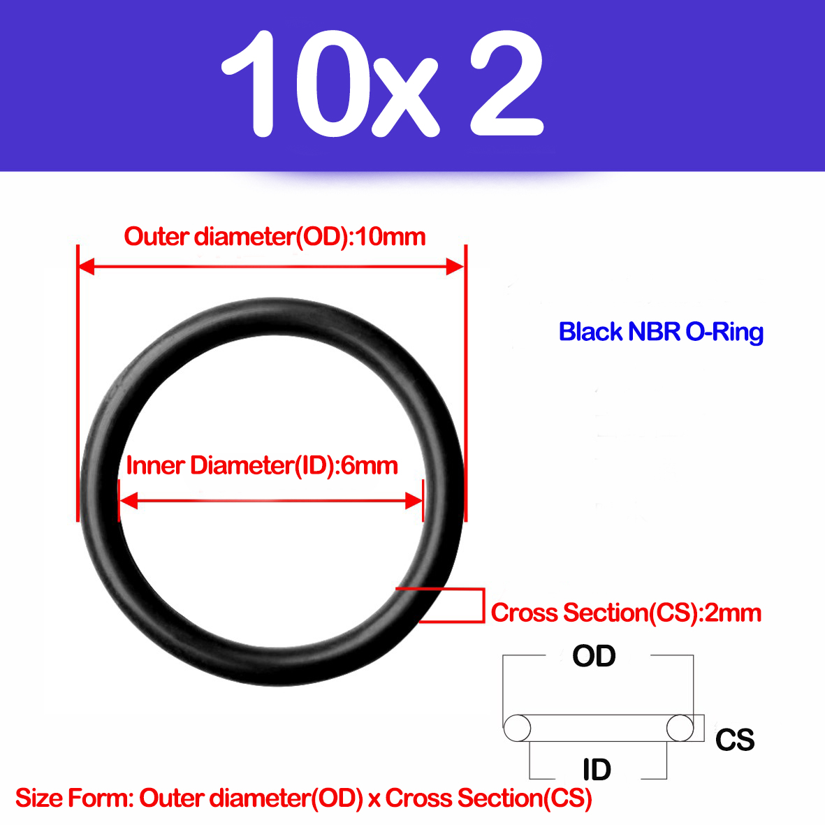 WD CS 2mm,NBR O Ring Guarnizio - Auto Repair Cs recensione e prezzo